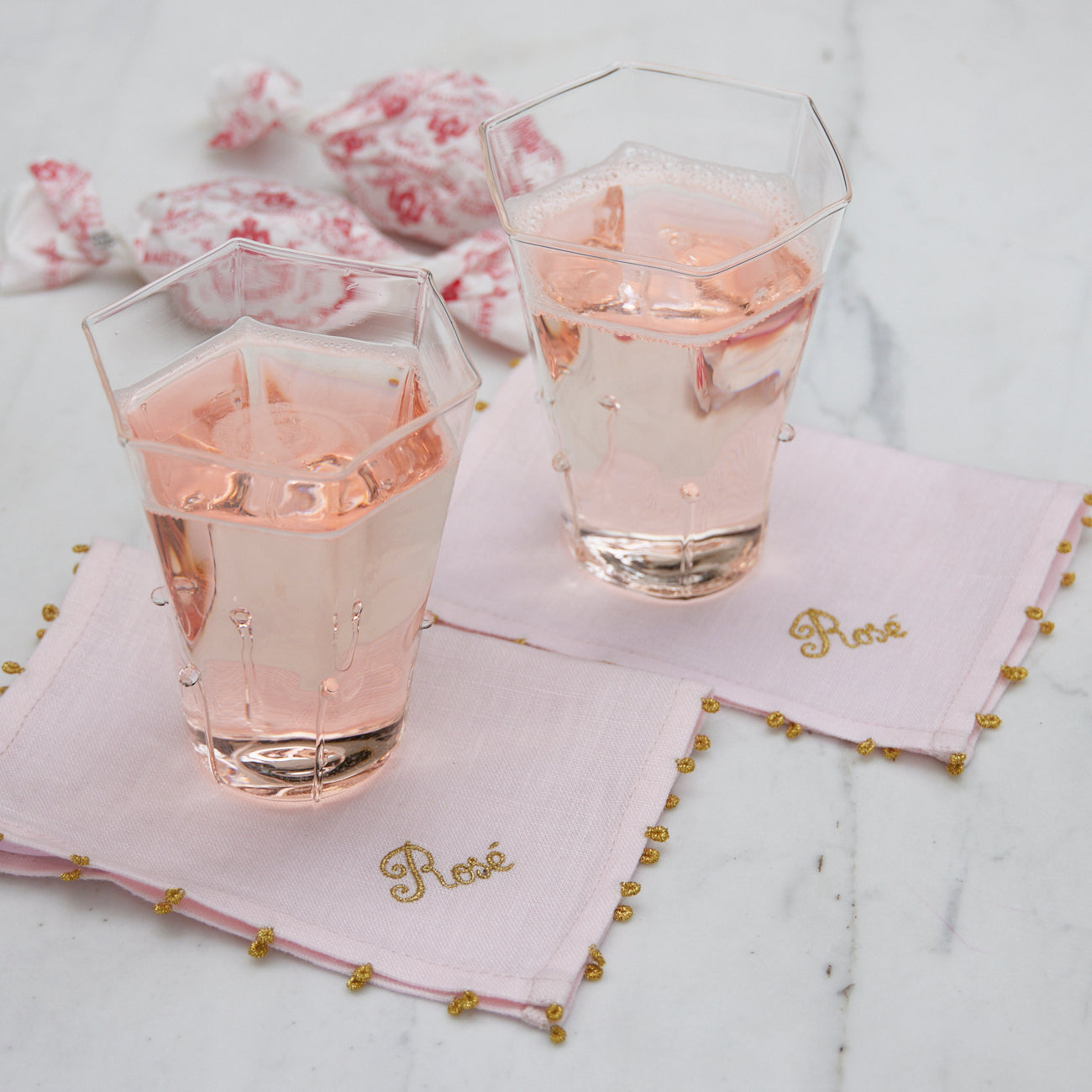 Rose Cocktail Napkins