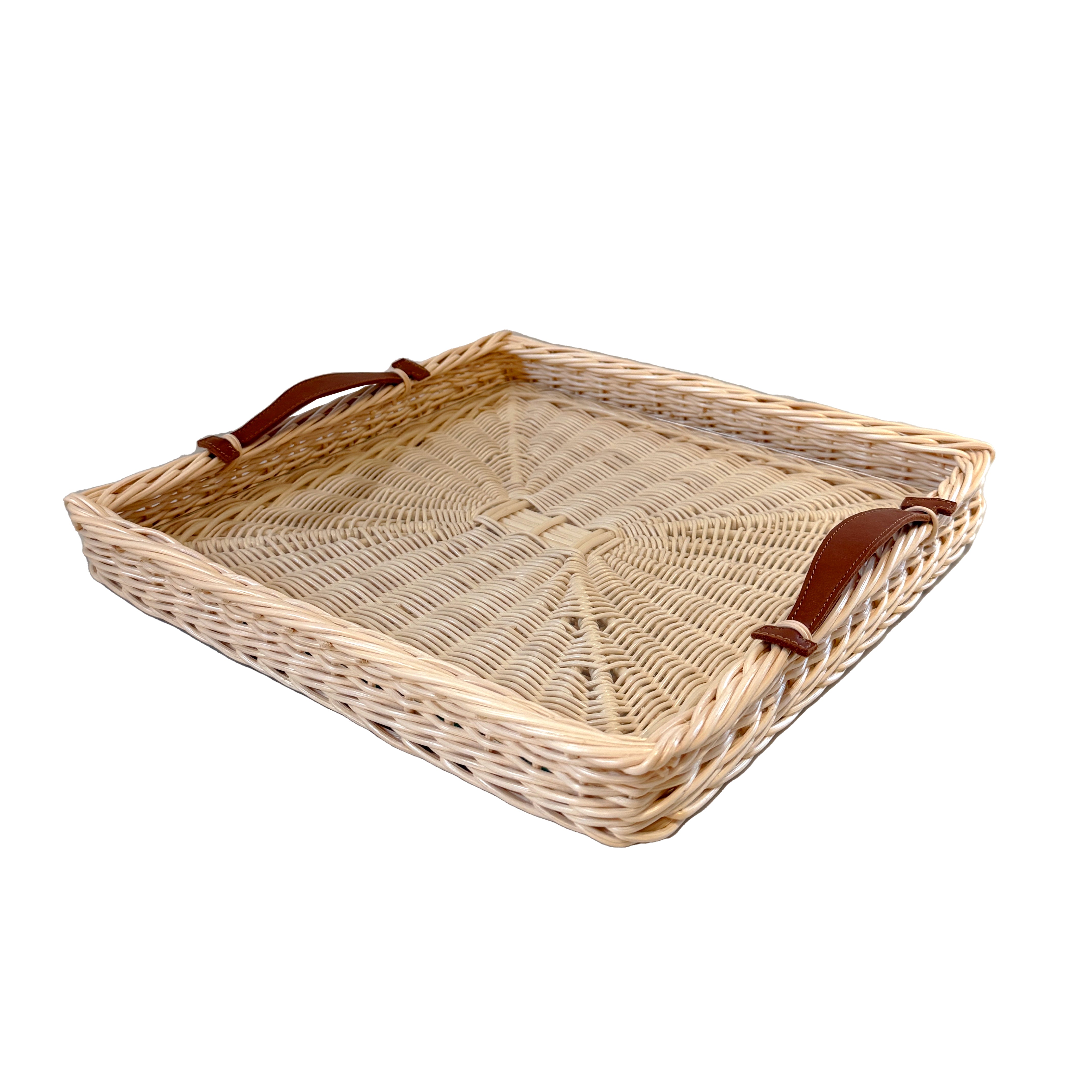 Leather Handle Tray - Square