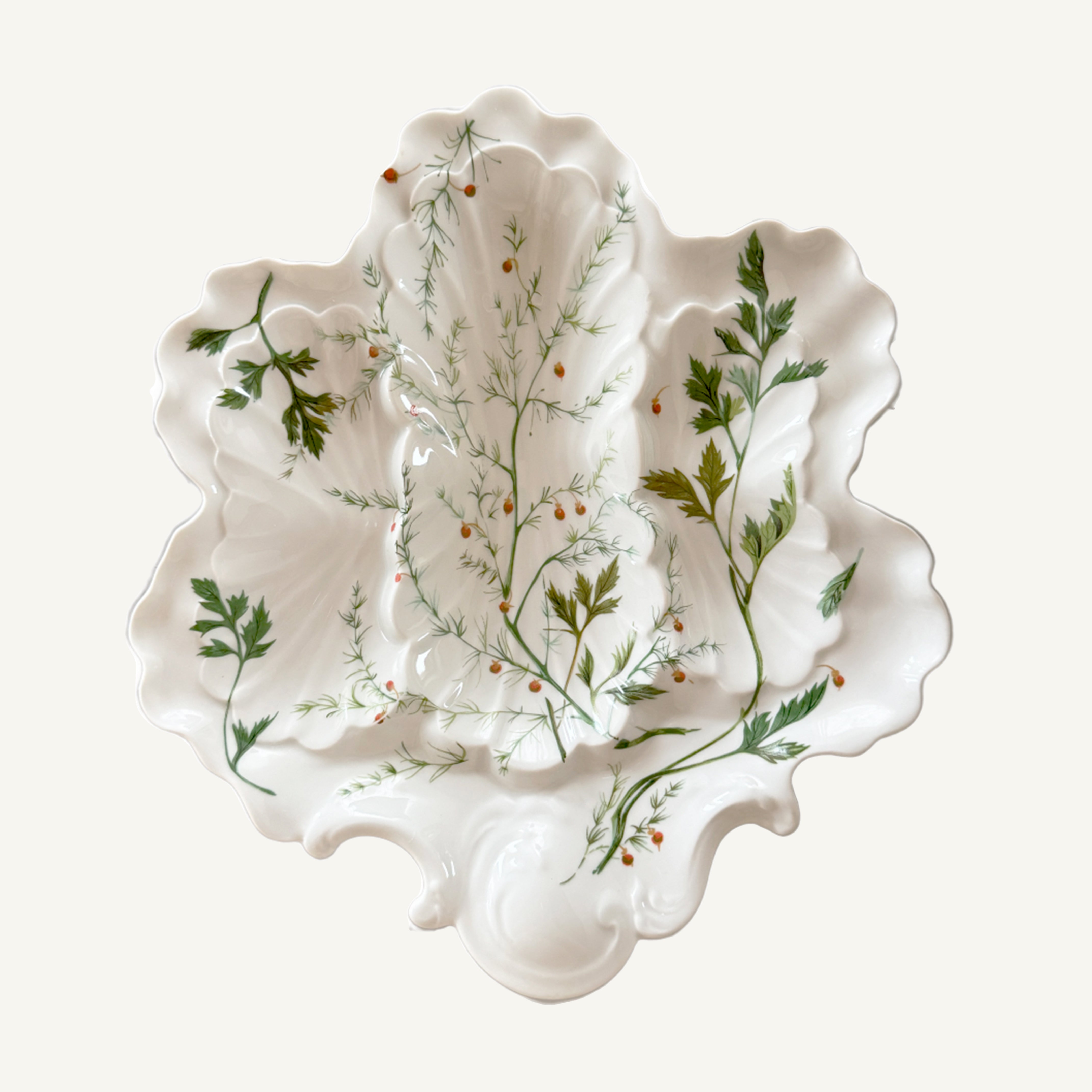 Antique Porcelain Oyster Plate