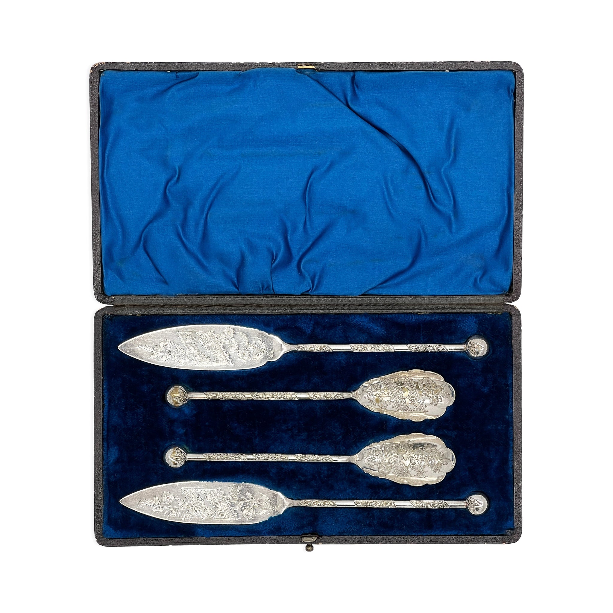 Antique Engraved Silver Spoon & Server Set-Julia B. Casa