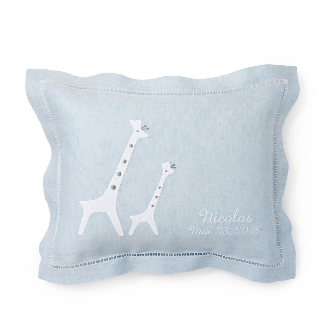 Blue Giraffe Pillow-Julia B. Casa