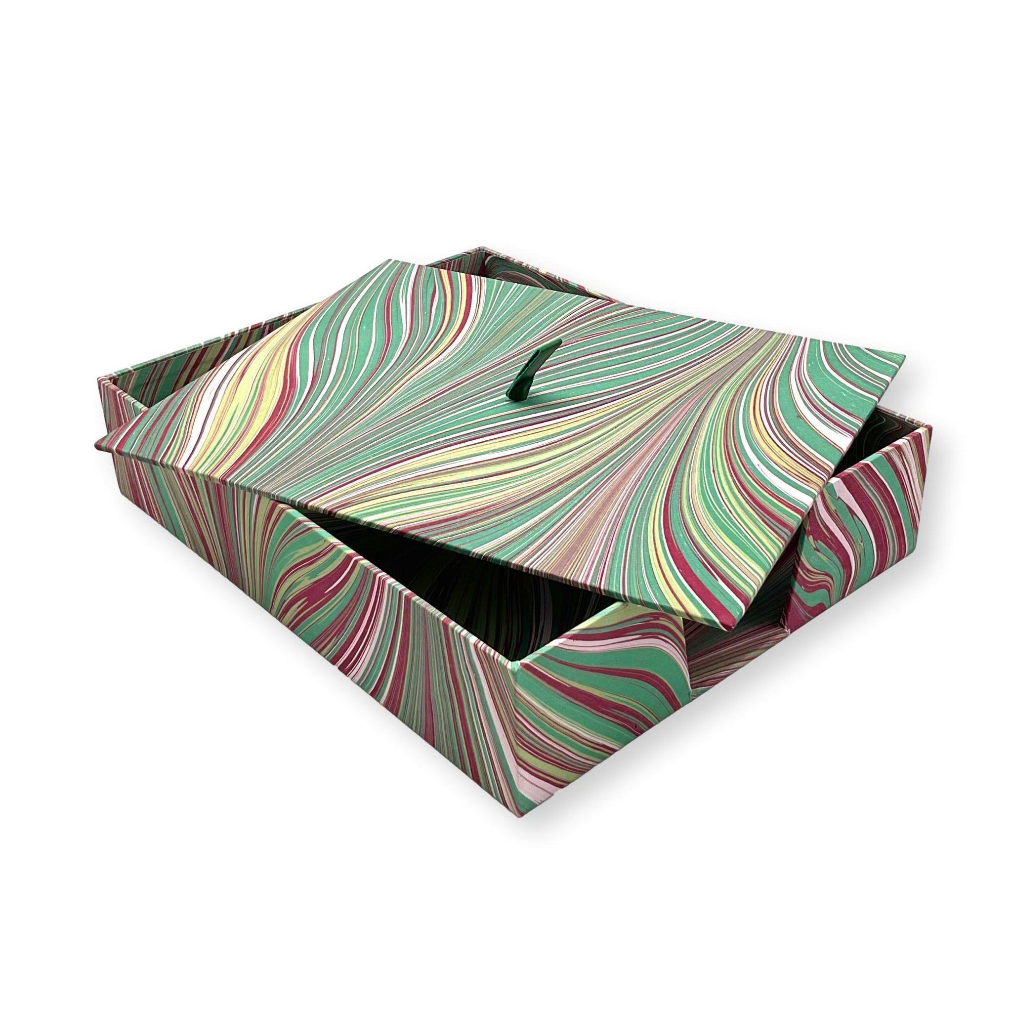 Florentine Paper Box - Strie Green-Julia B. Casa