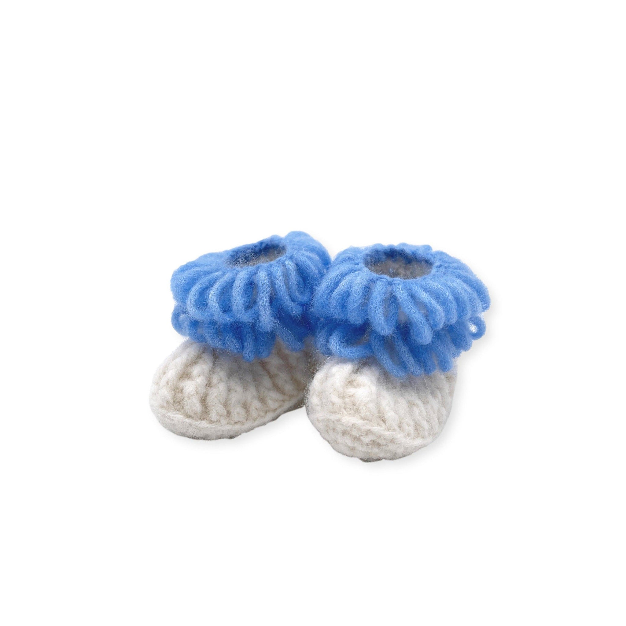 Hand Knitted Booties - Blue-Julia B. Casa