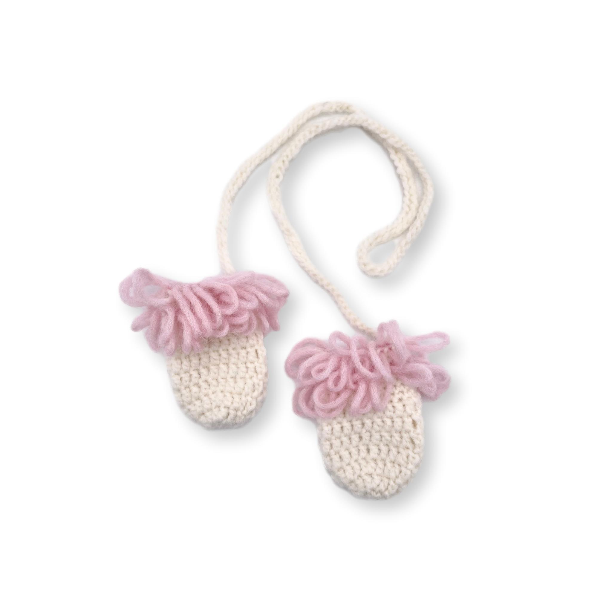 Hand Knitted Mittens - Light Pink-Julia B. Casa