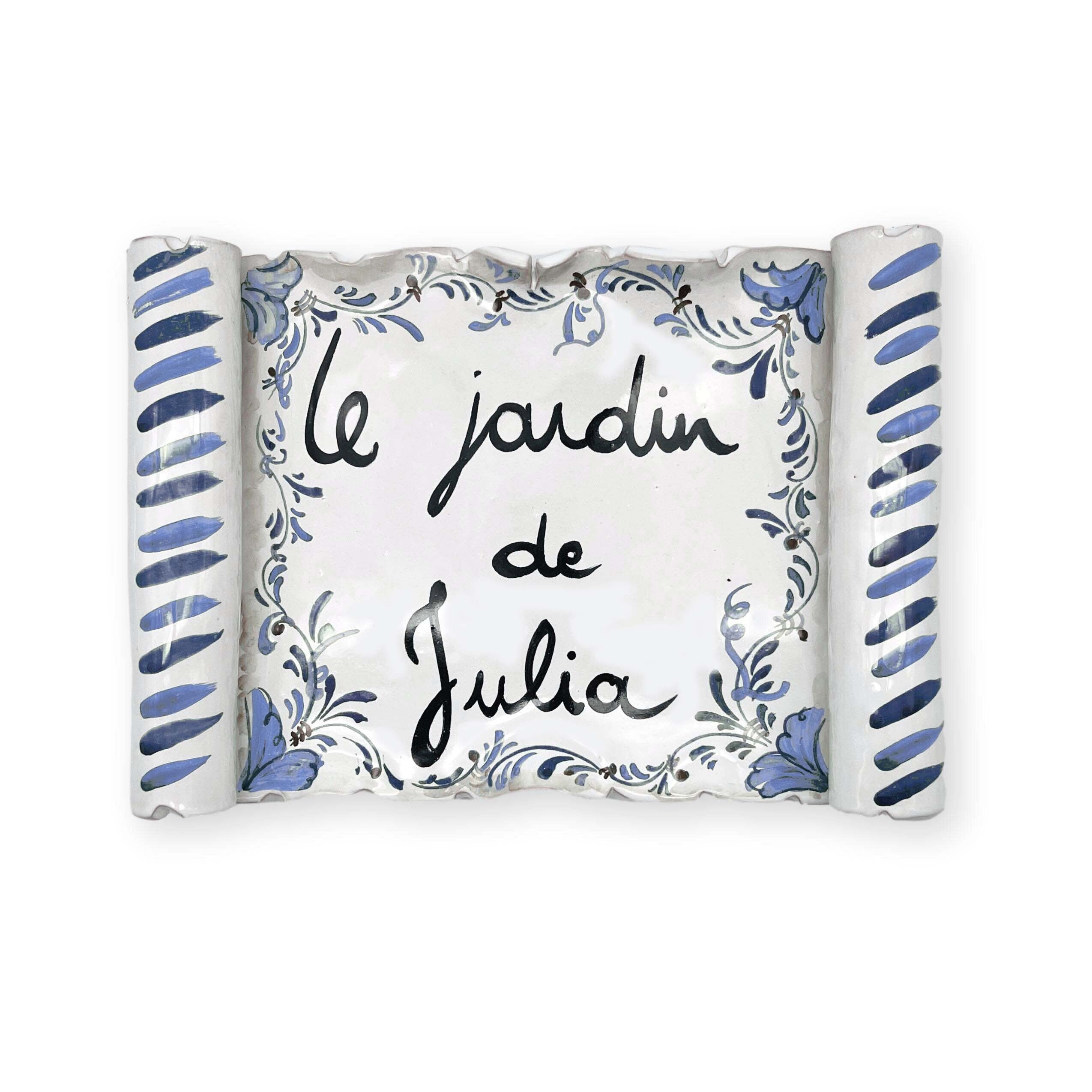 Personalized Ceramic Plaque - Blue