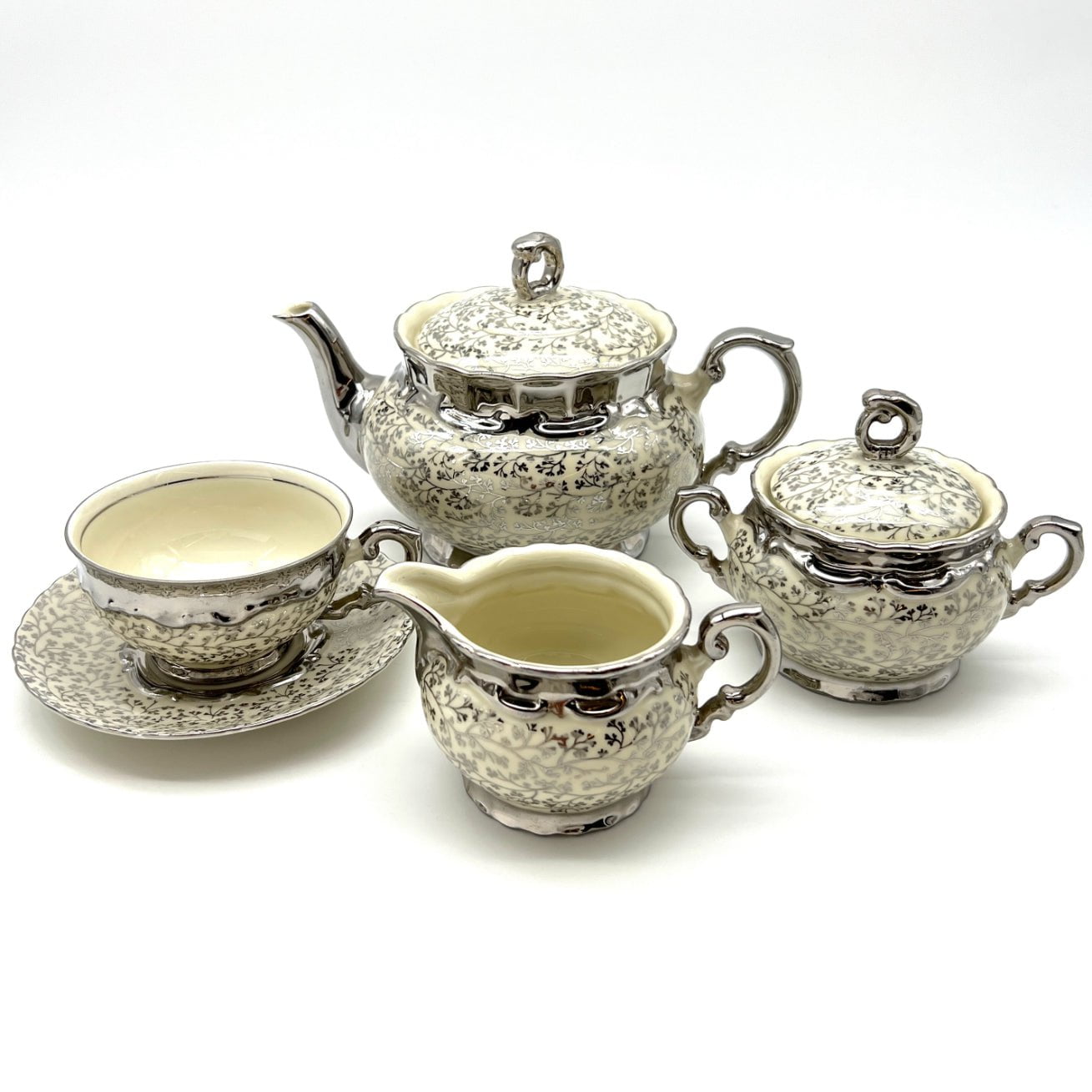 Silver Luster Tea Set-Julia B. Casa