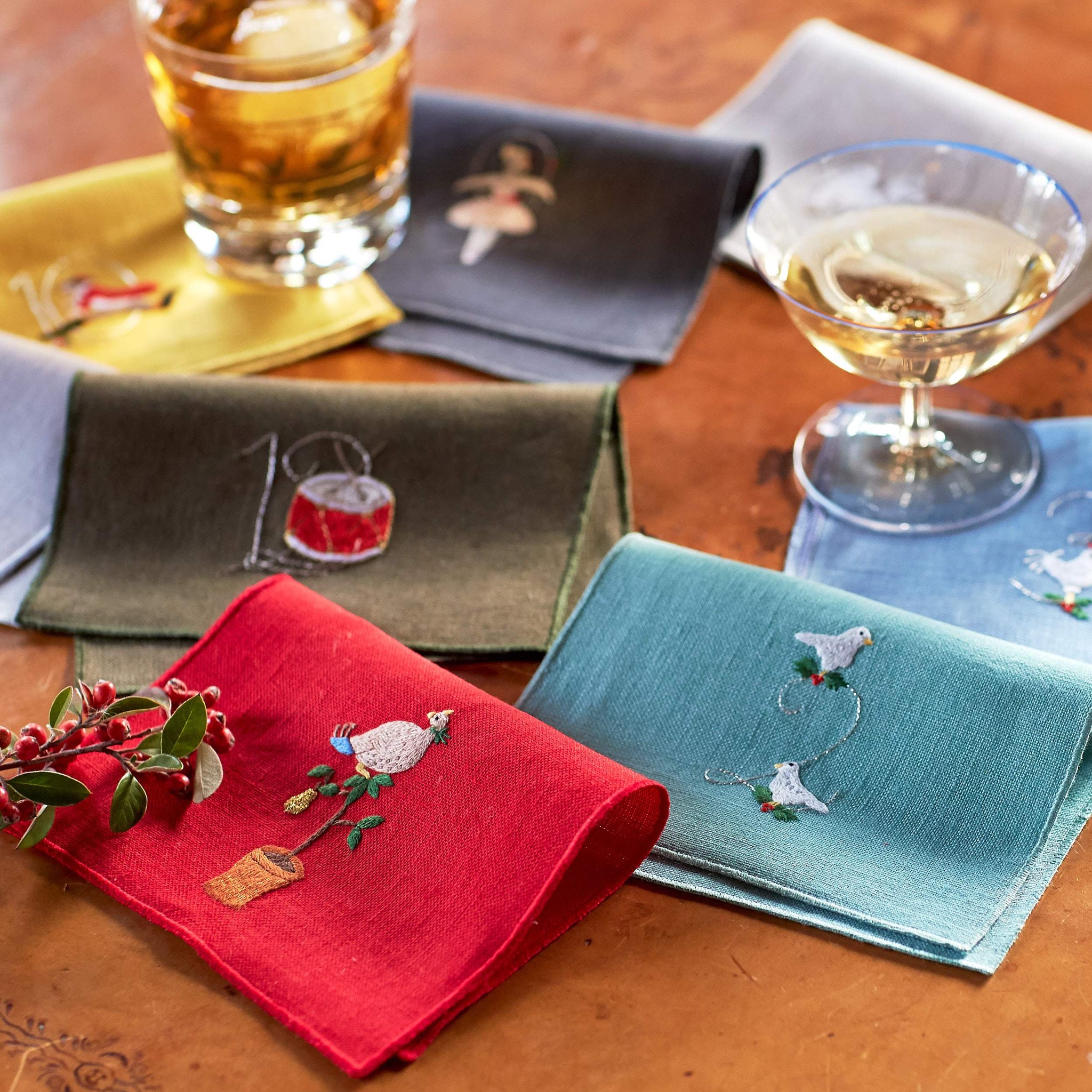 Julia B. Store 12 Days of Christmas Cocktail Napkins