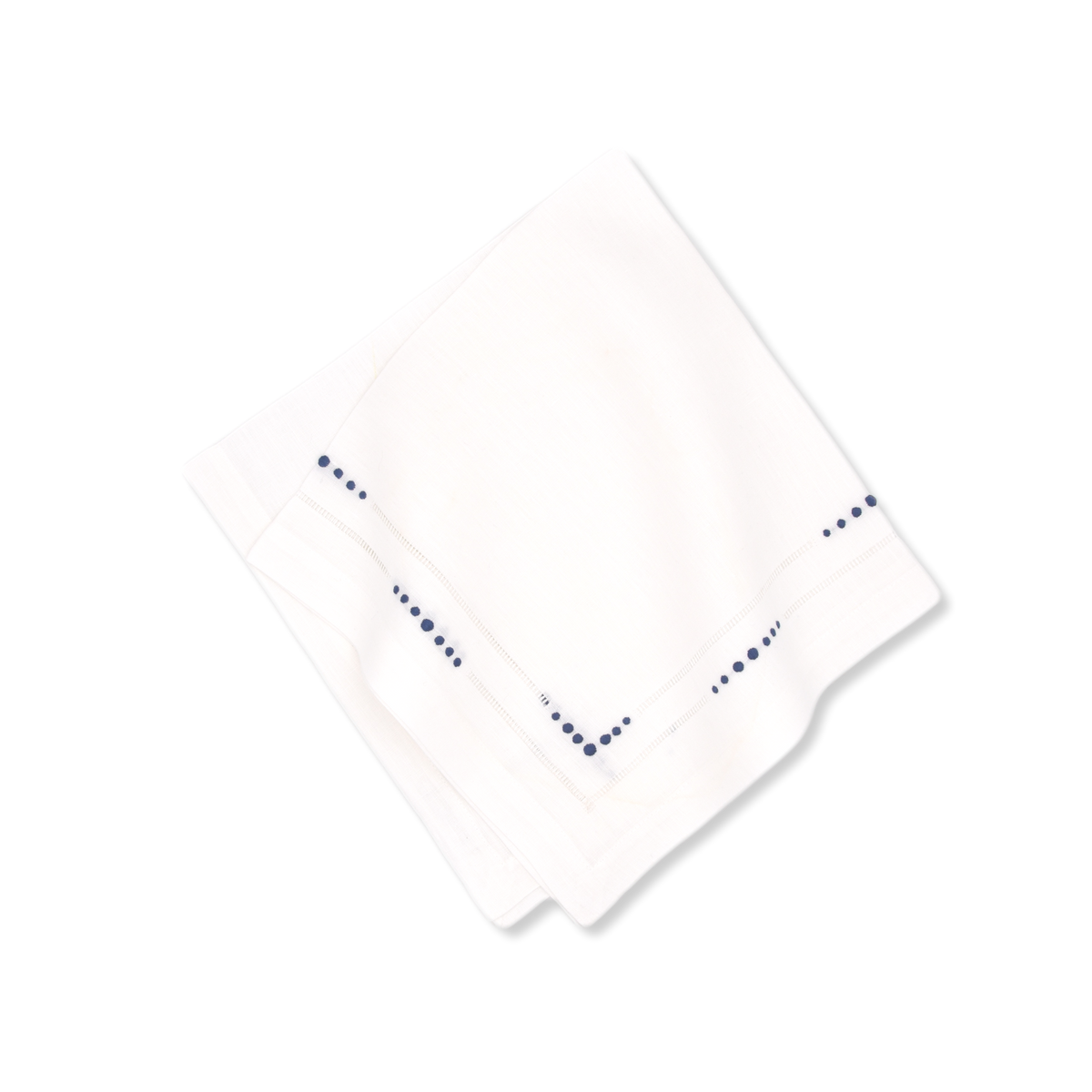 Anjou Dinner Napkins - White & Sapphire