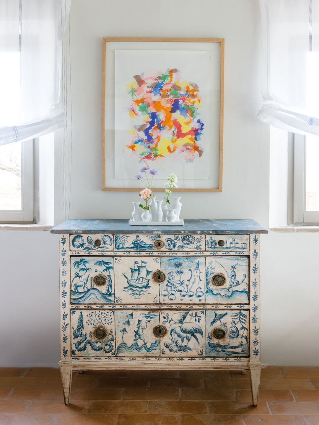 Blue Delft Tile Chest