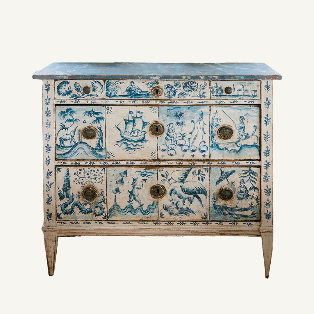 Blue Delft Tile Chest