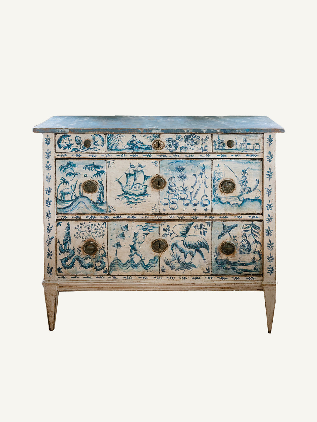 Blue Delft Tile Chest