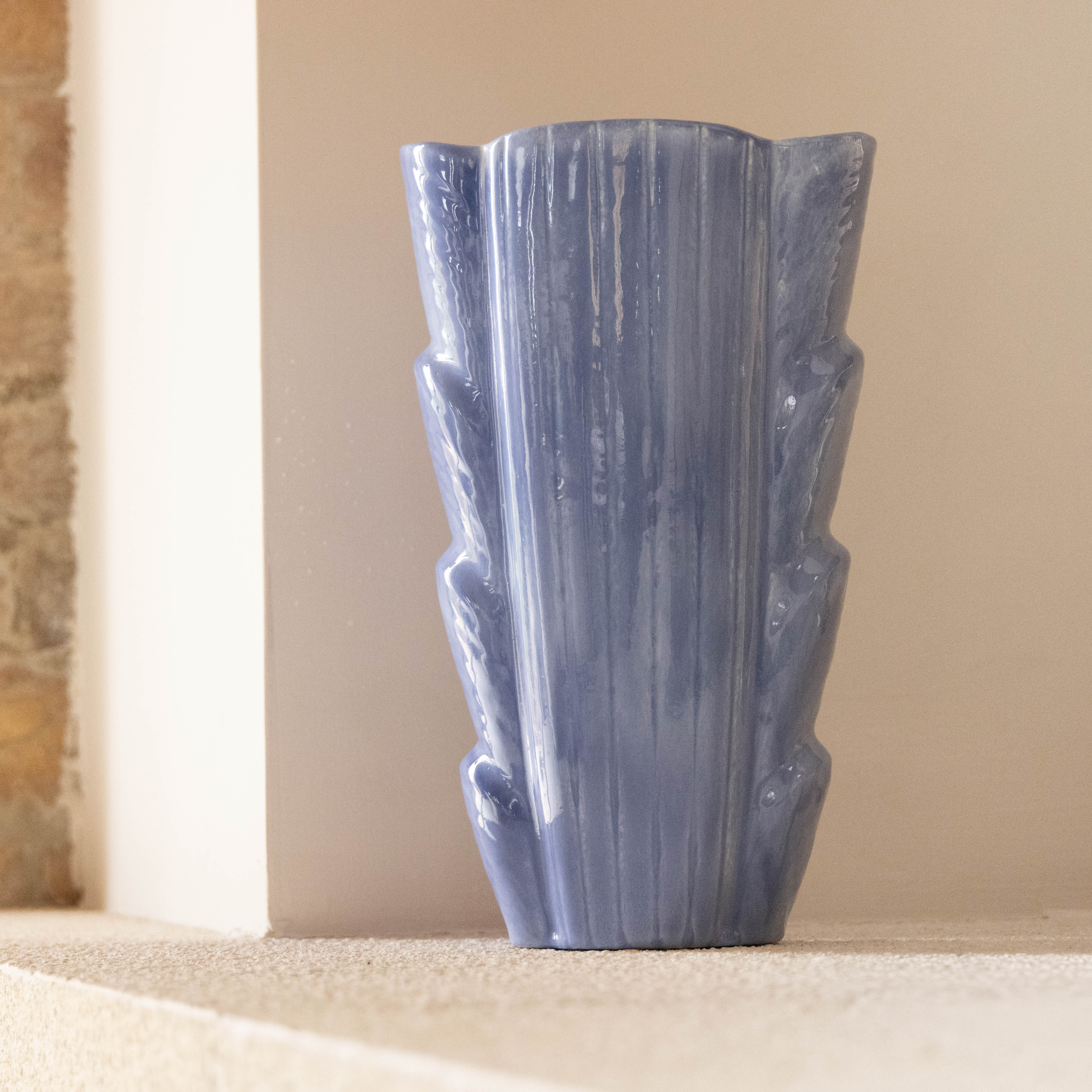 Blue Stoneware Vase