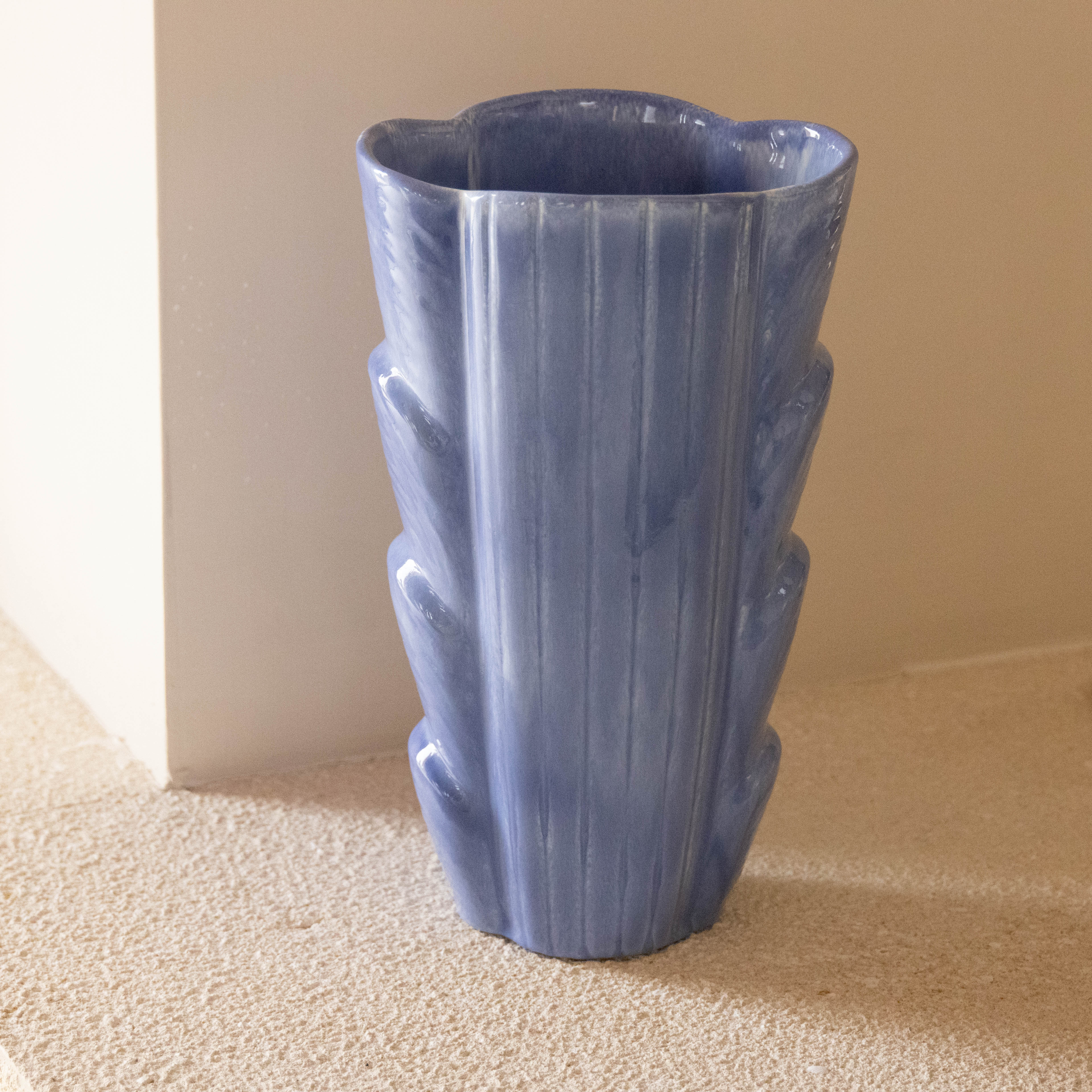 Blue Stoneware Vase