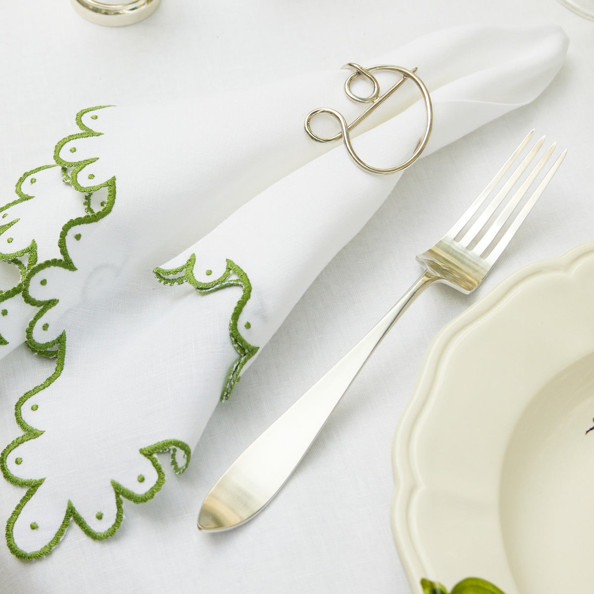 Calais Dinner Napkins - Green