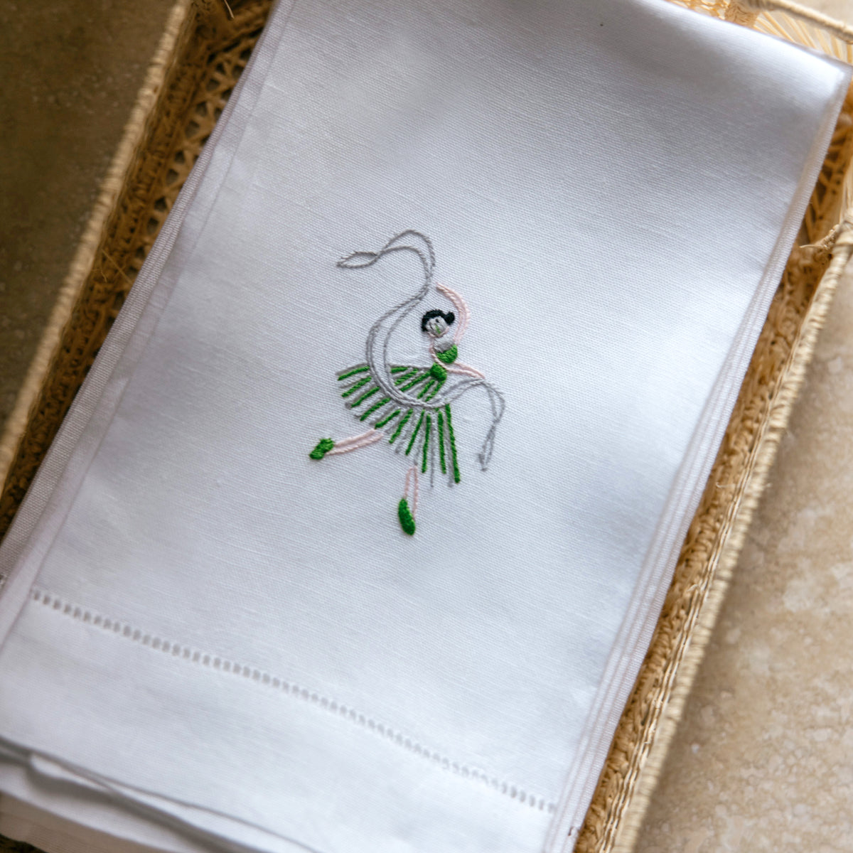 Ballerina Guest Towel - Green