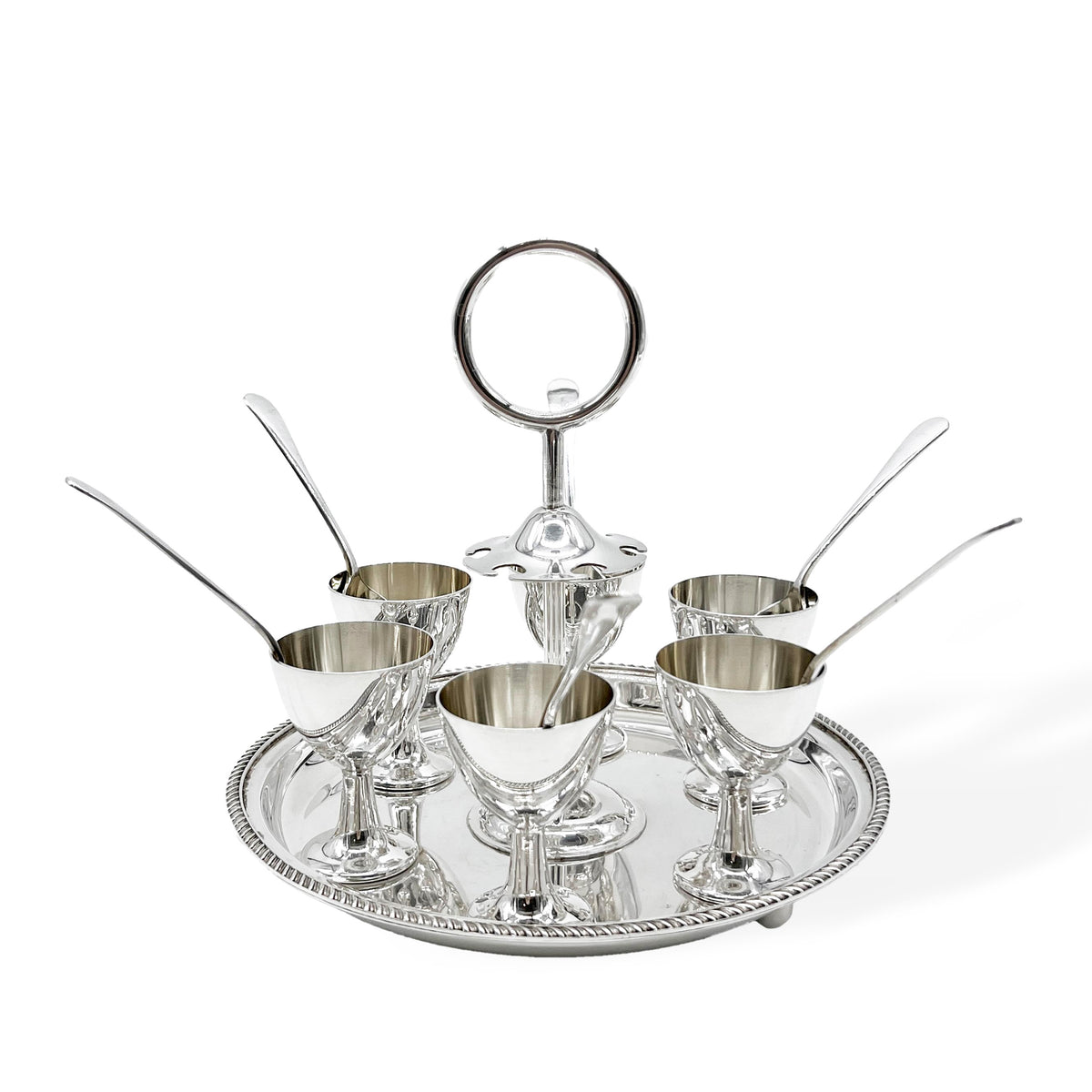 Antique Silver Egg Cups for 6