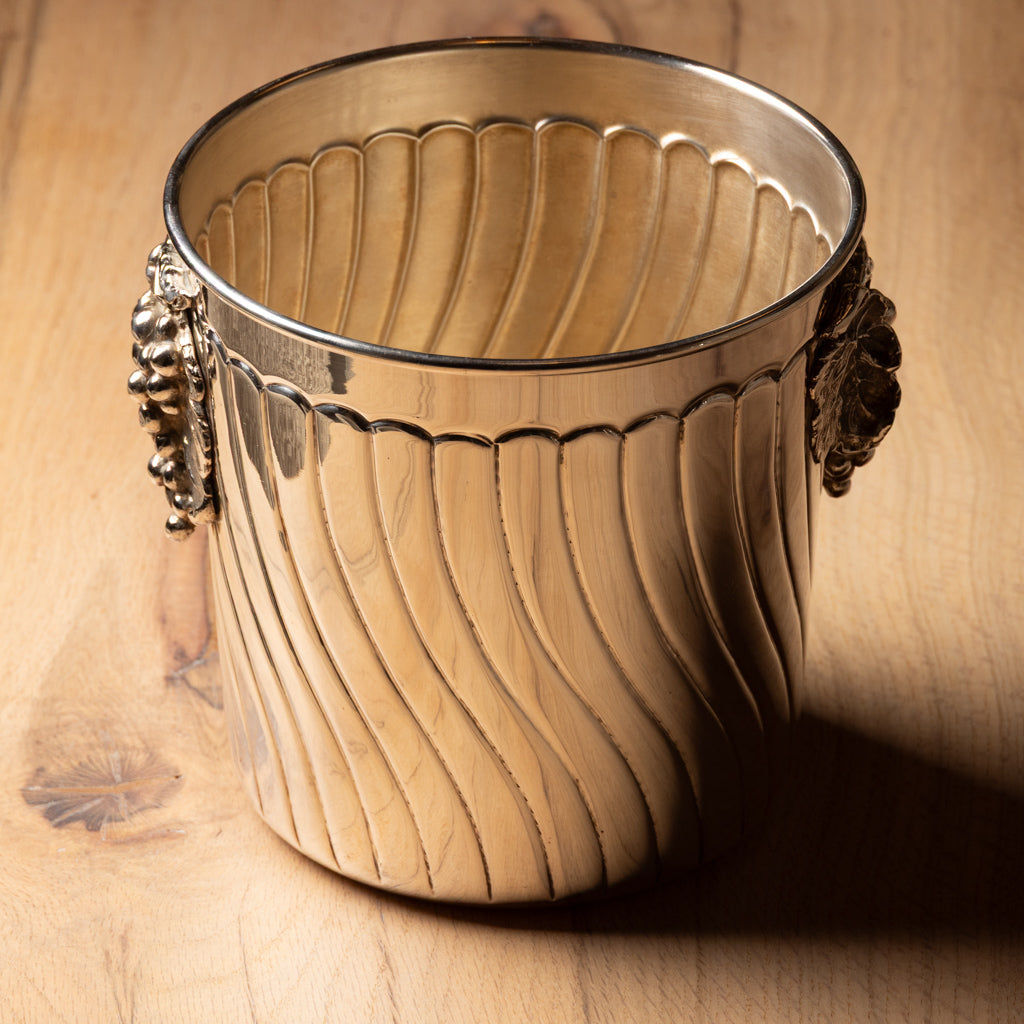 Silver plate Ice Bucket with Grape Handles