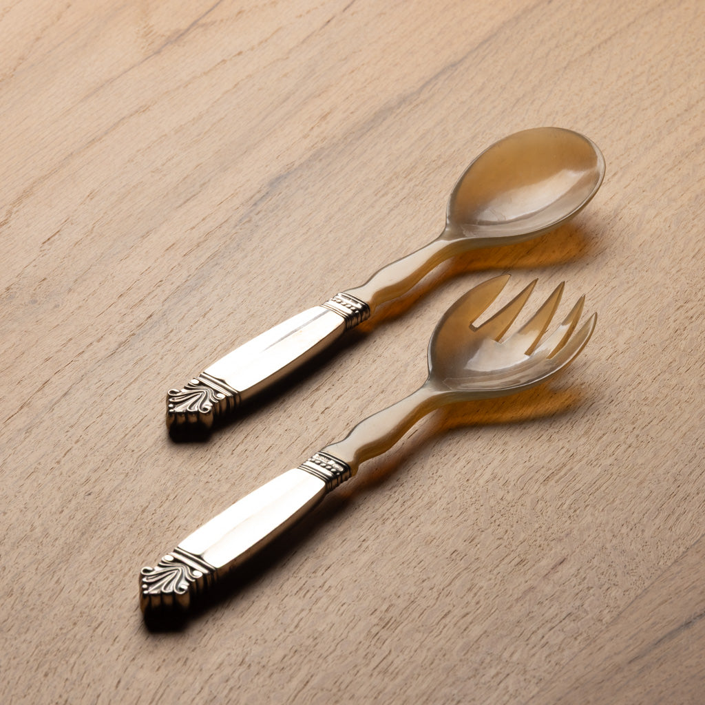 Silver and Horn Server Set
