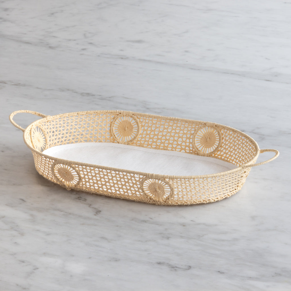 Oval Basket with Linen Liner