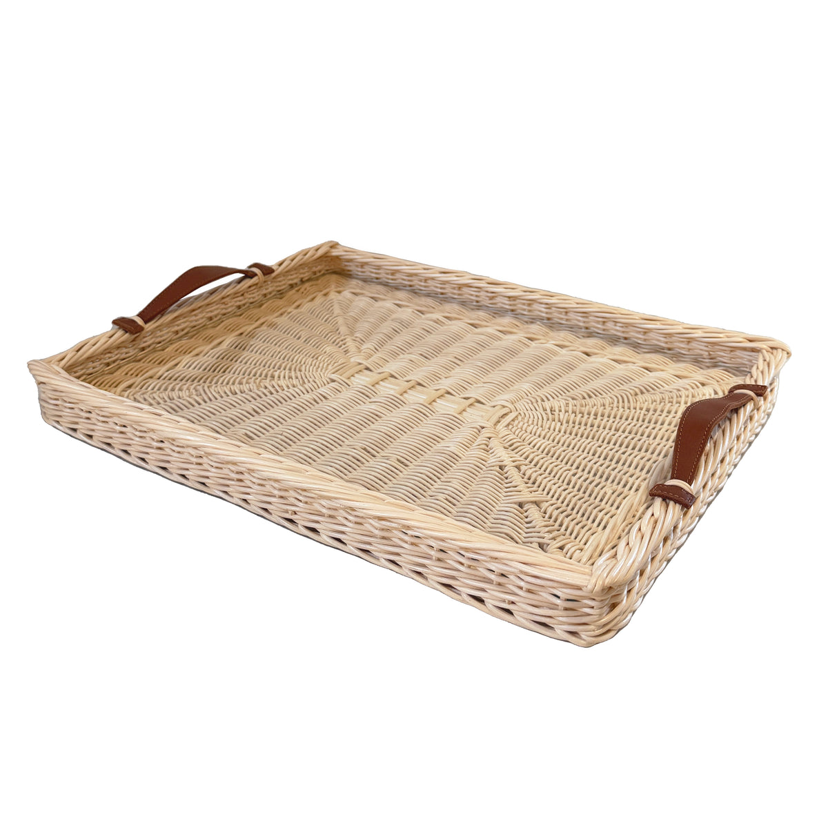 Leather Handle Tray - Rectangular
