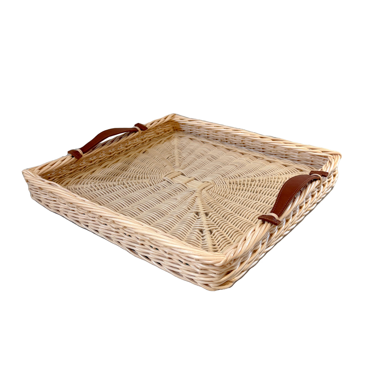 Leather Handle Tray Rectangular