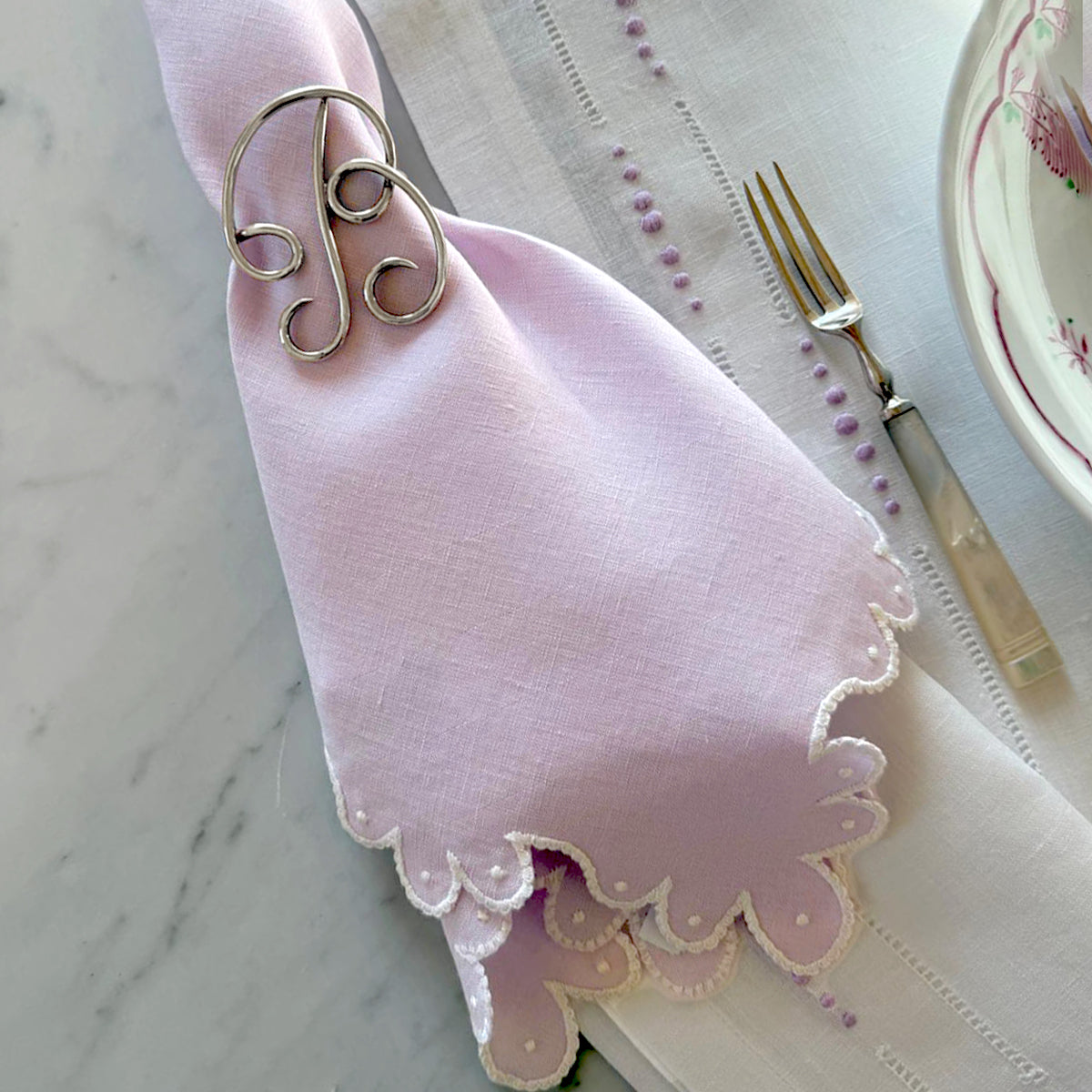 Calais Dinner Napkins - Lilac