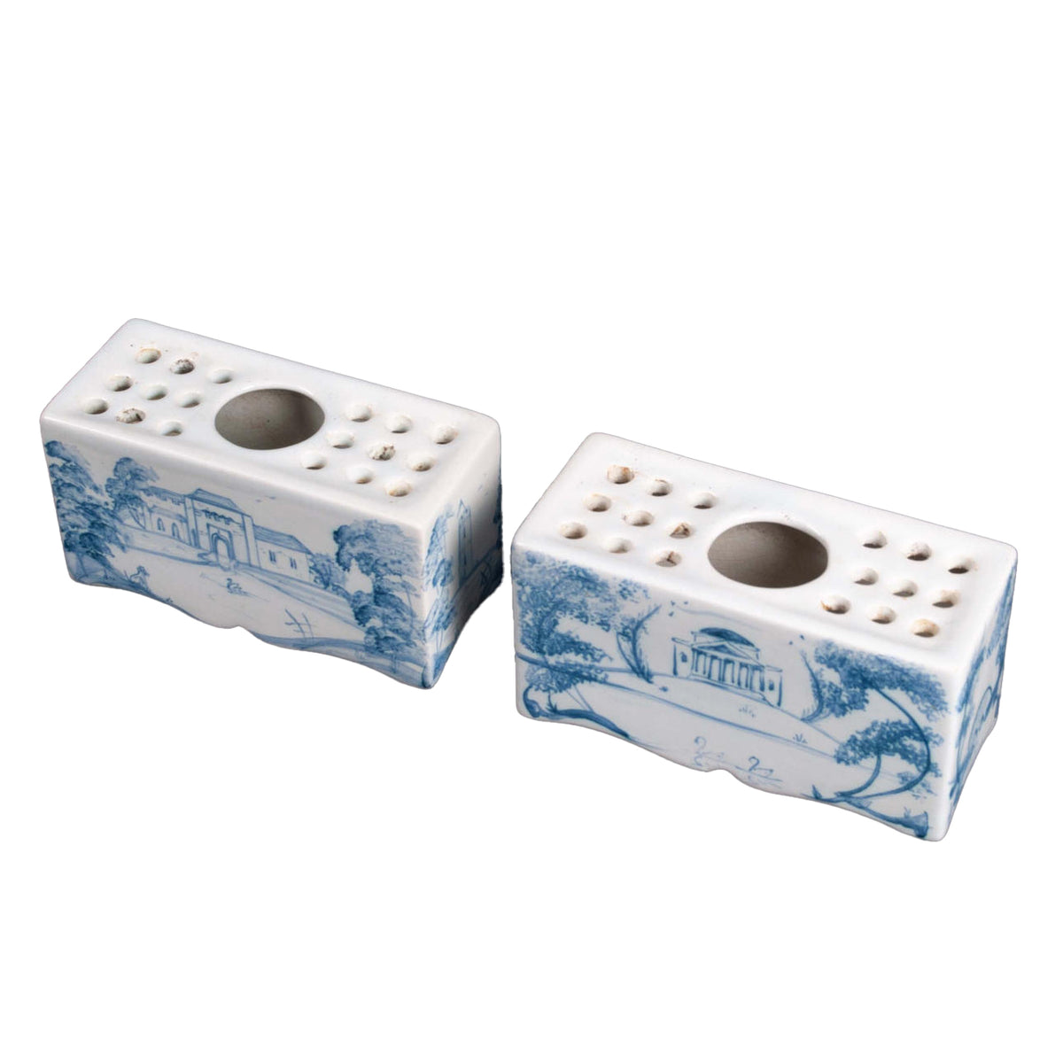 Pair of Vintage Hand Painted Mini Tulipiere Vases