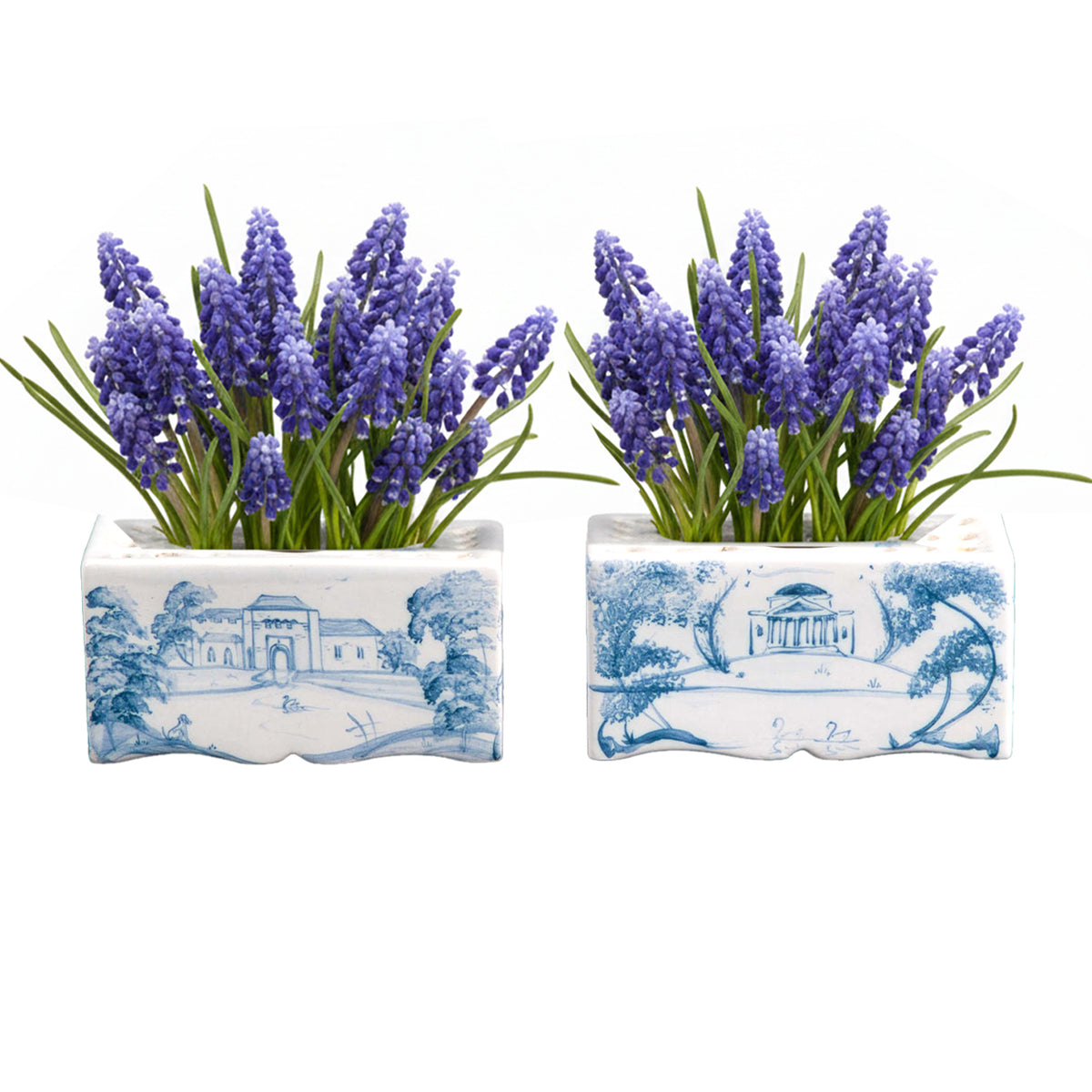 Pair of Vintage Hand Painted Mini Tulipiere Vases