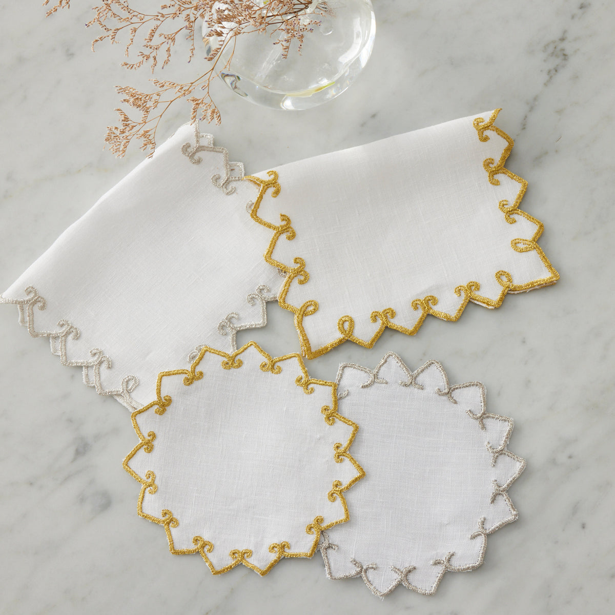 Palermo Coasters - Silver