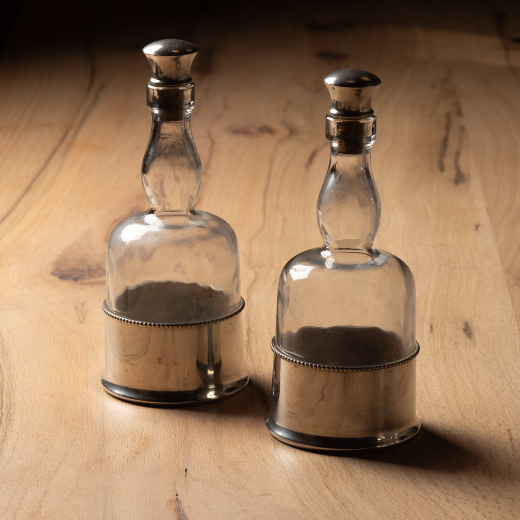 Pair of Silver Base Decanters
