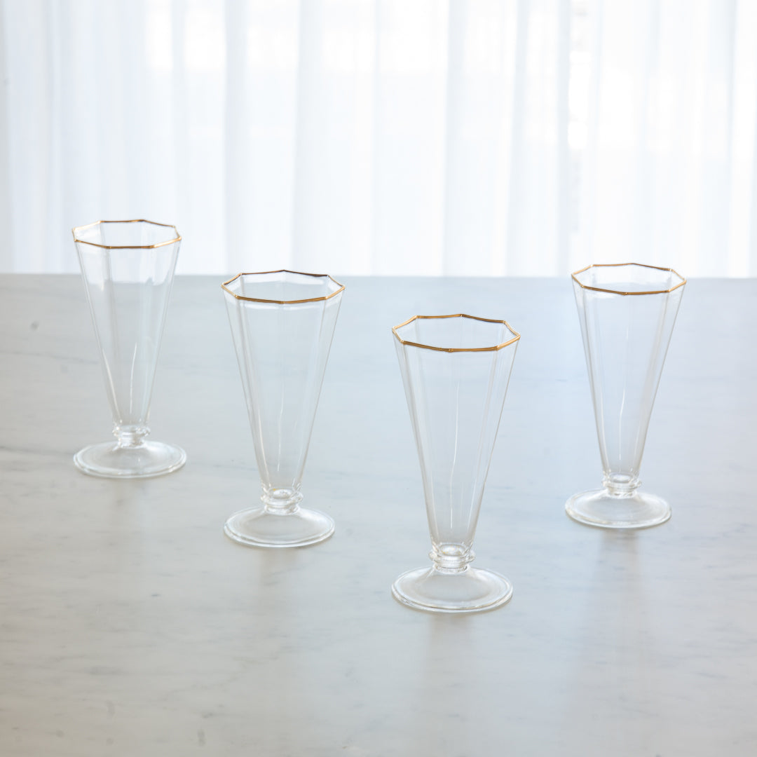 Gold Rim Champagne Glasses