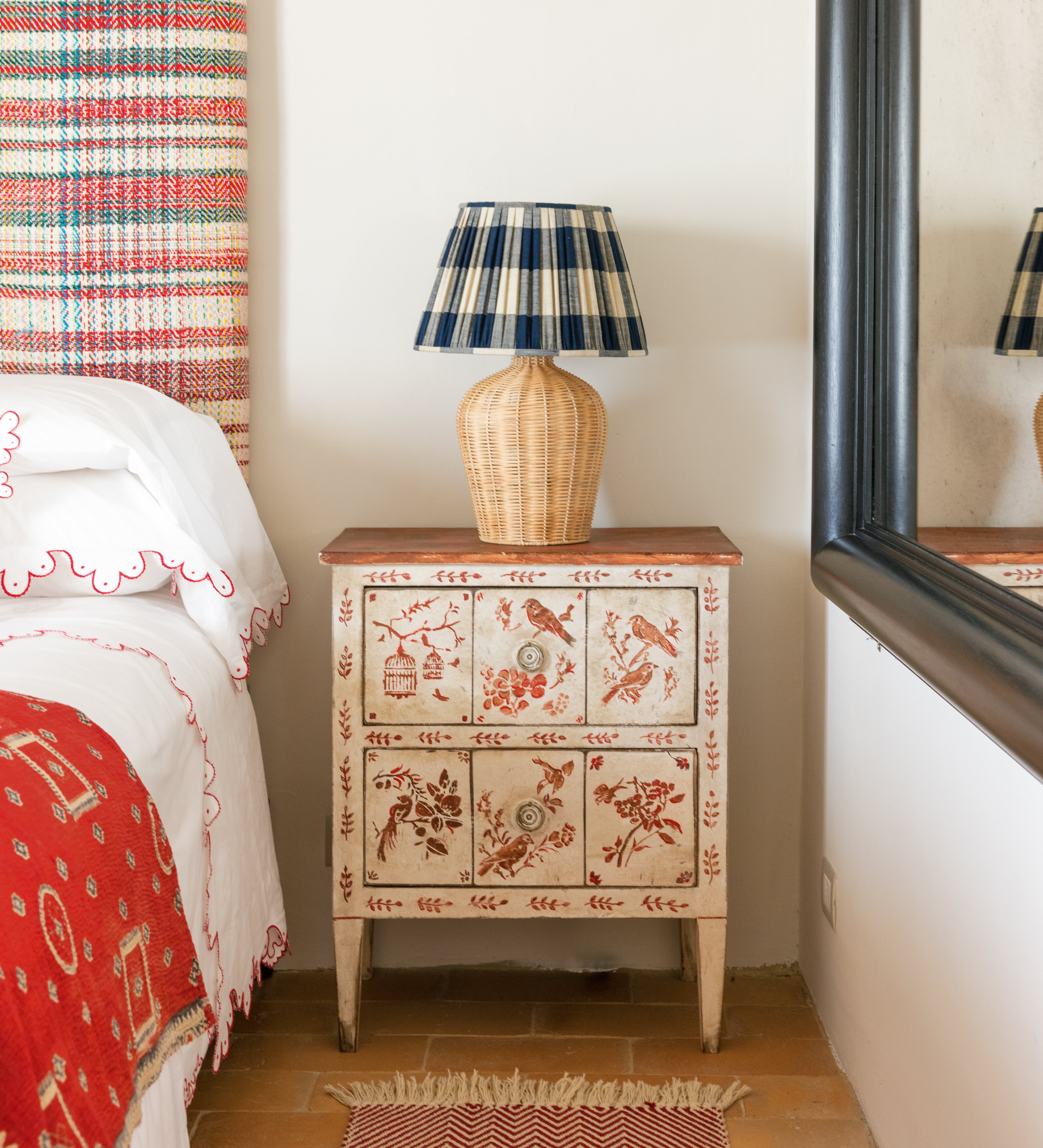 Red Delft Tile Chest