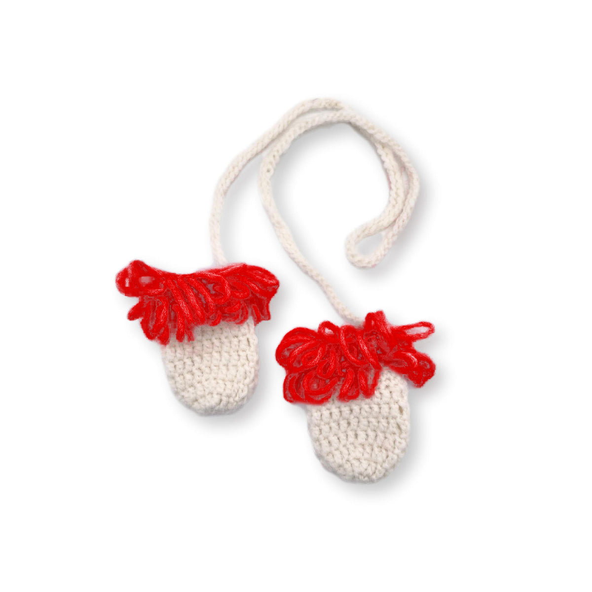 Hand Knitted Mittens - Red