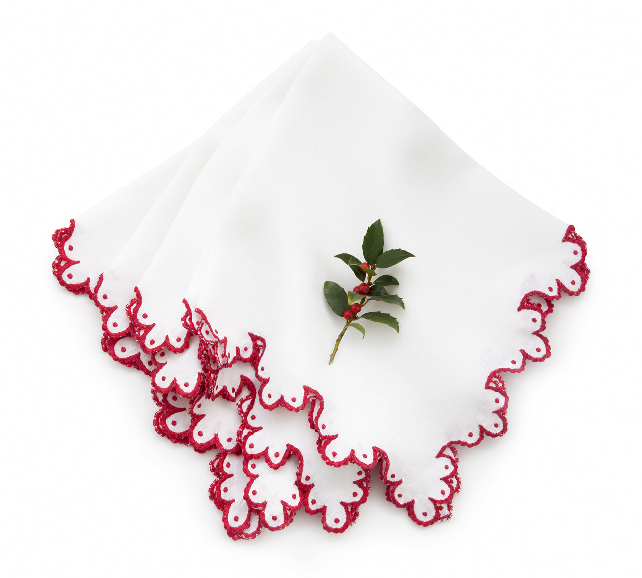 Calais Dinner Napkins - Red