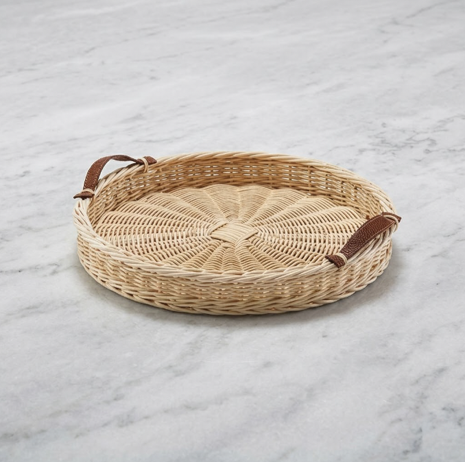 Leather Handle Tray Small