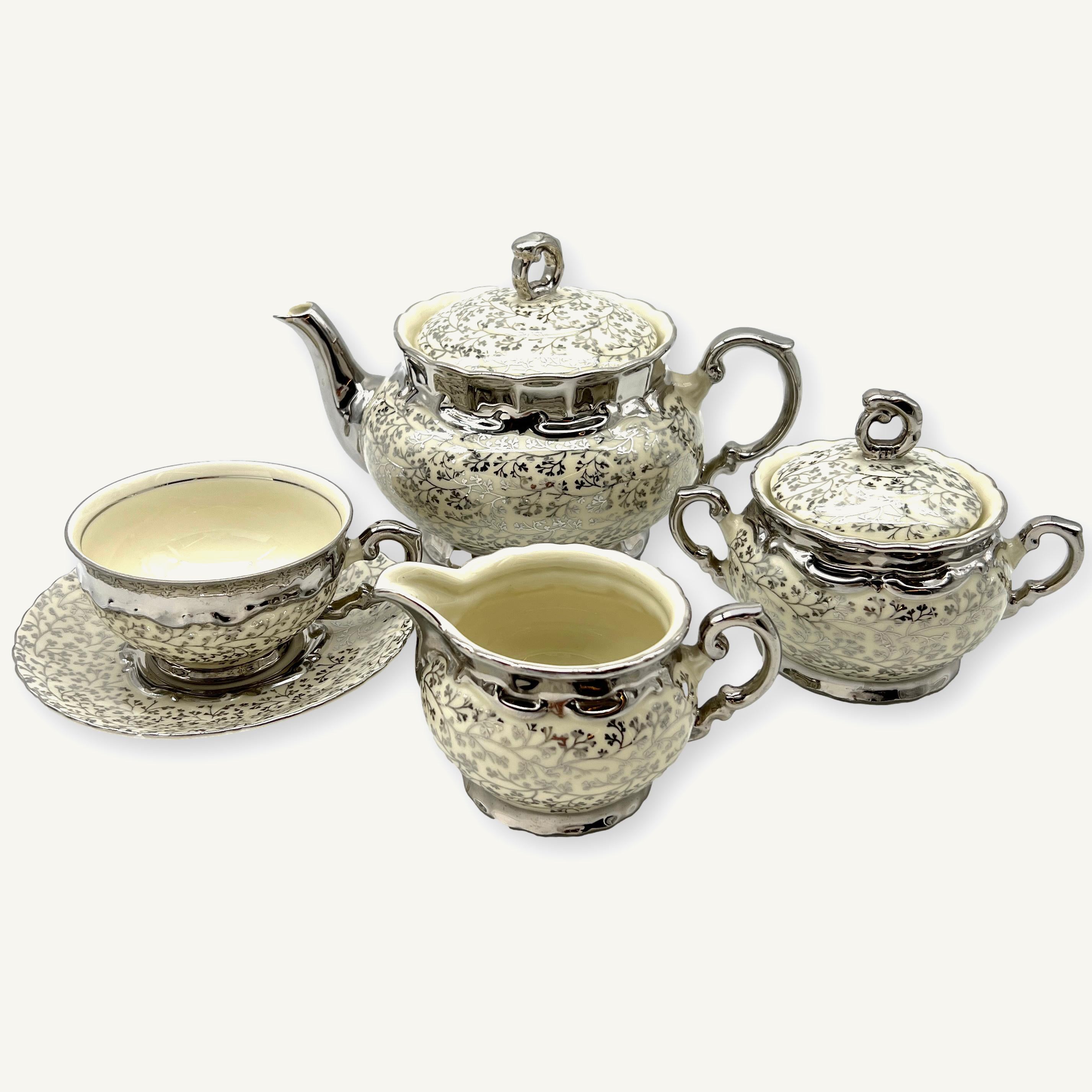 Silver Luster Tea Set