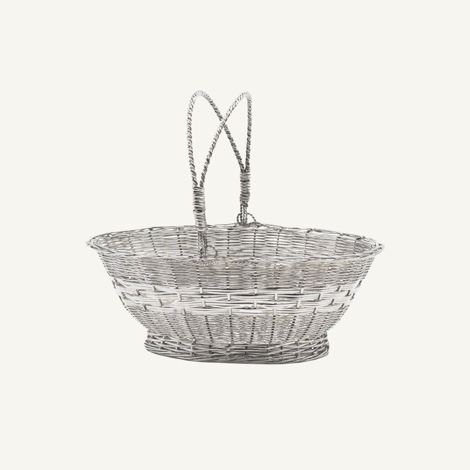 Silver Wicker Basket