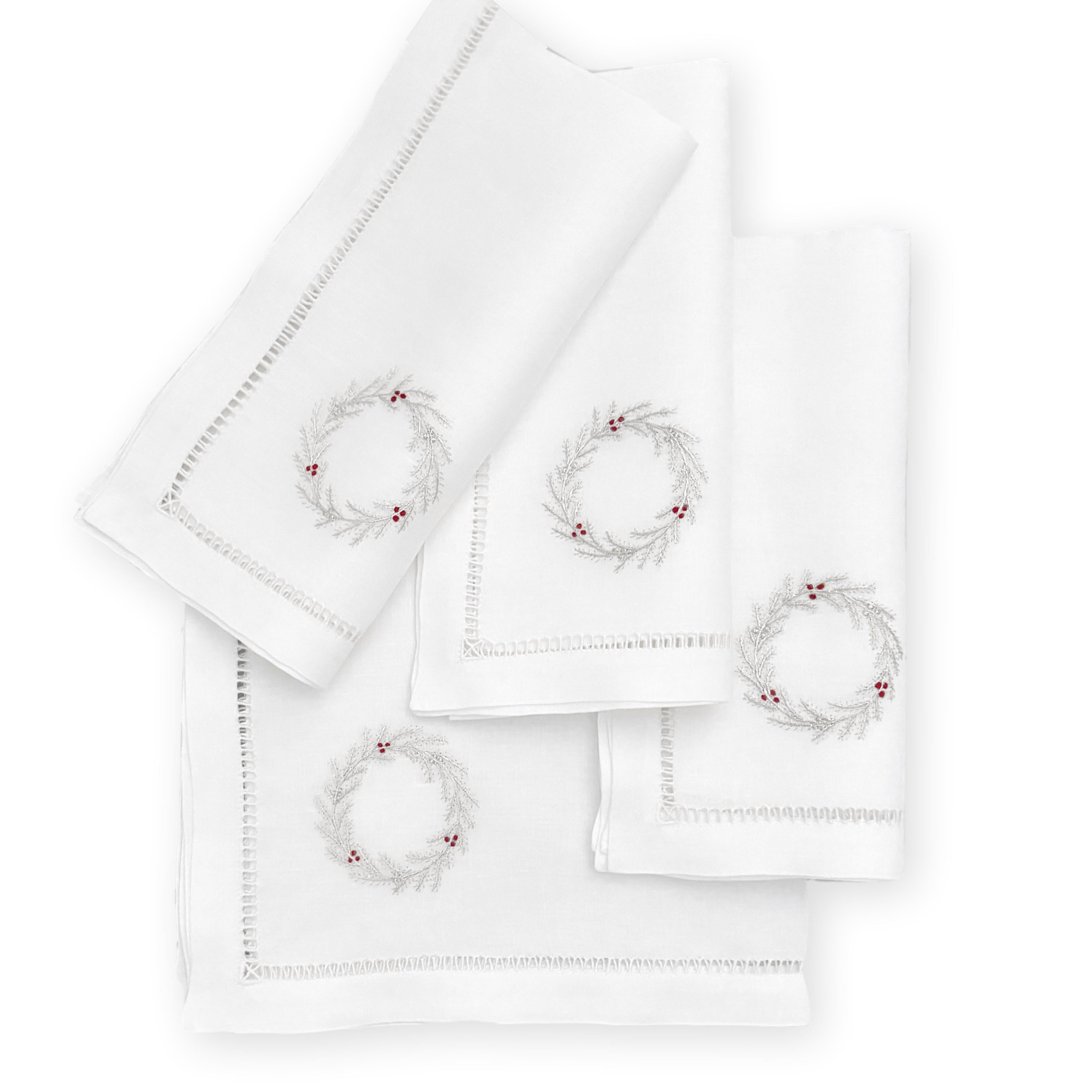 Garland Dinner Napkins - Silver