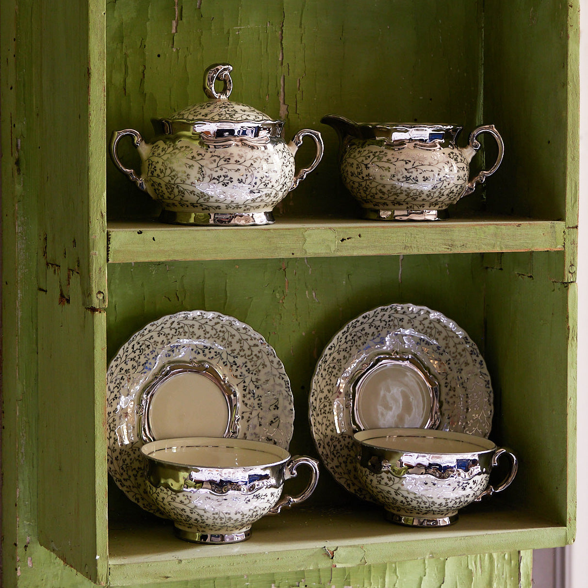 Silver Luster Tea Set