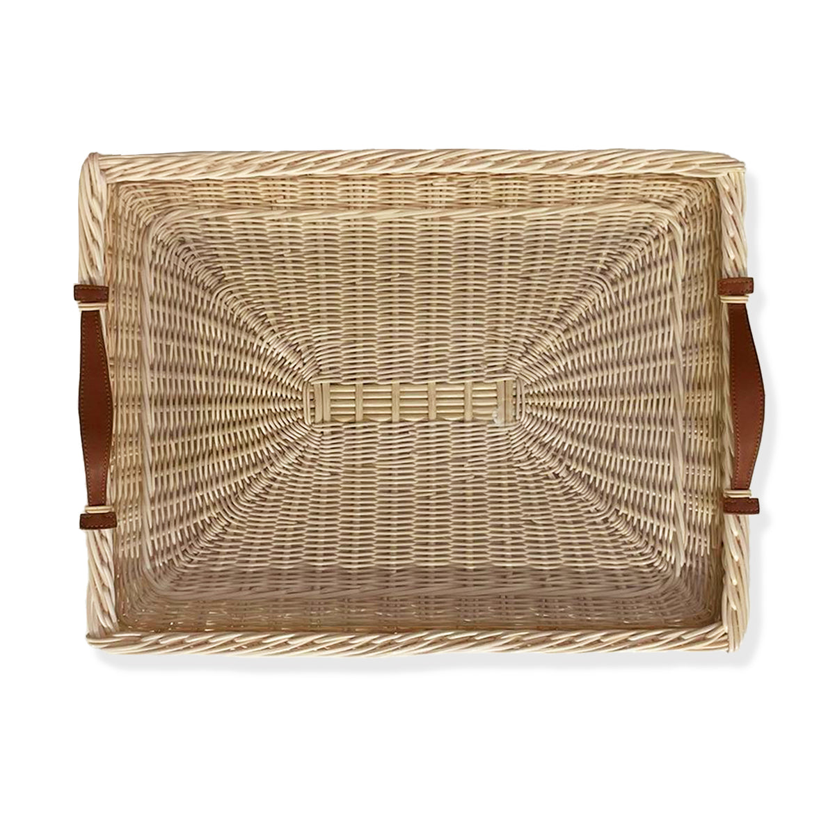 Leather Handle Tray - Rectangular