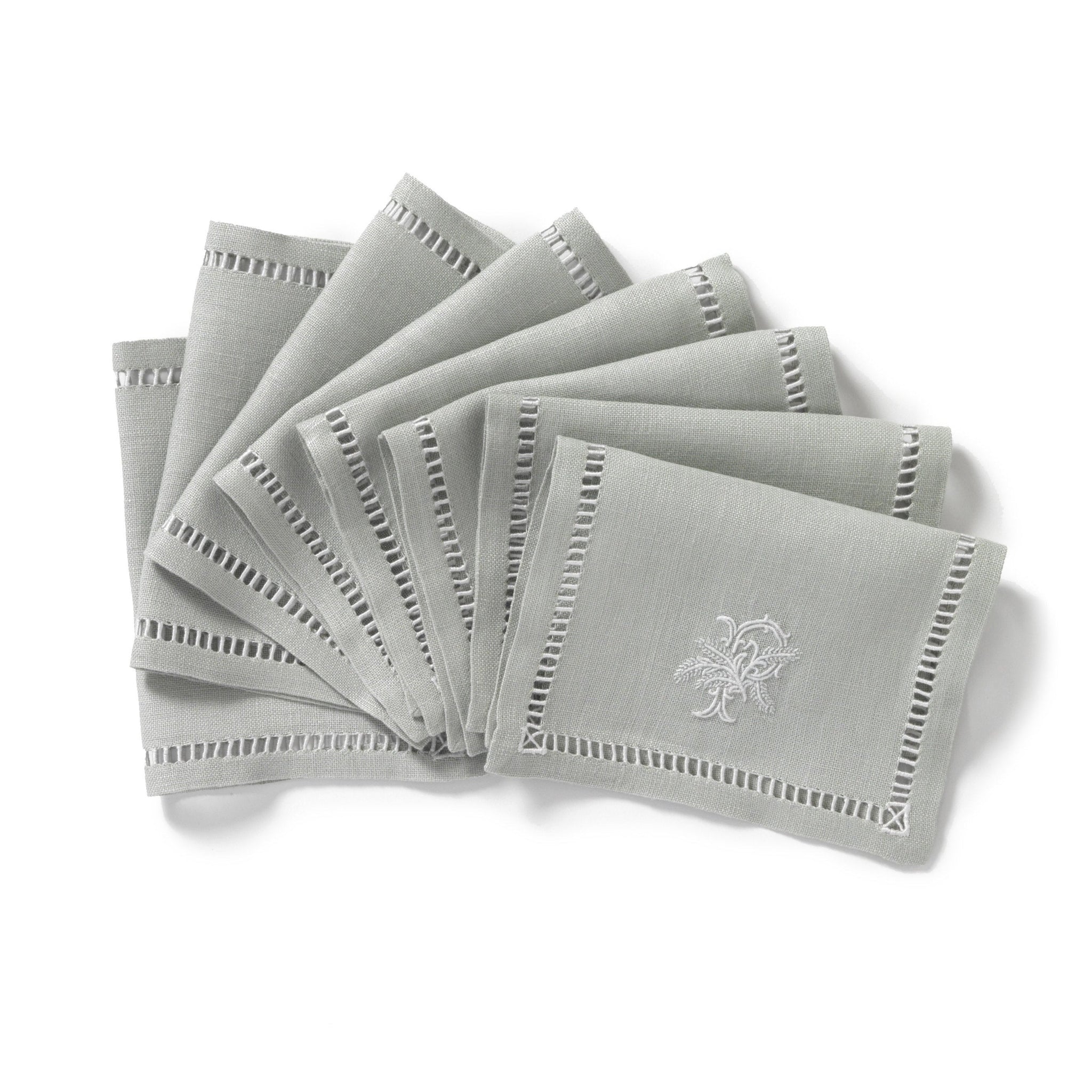 La Maison Brodee Cocktail Napkins 6" x 9" Aix Cocktail Napkins