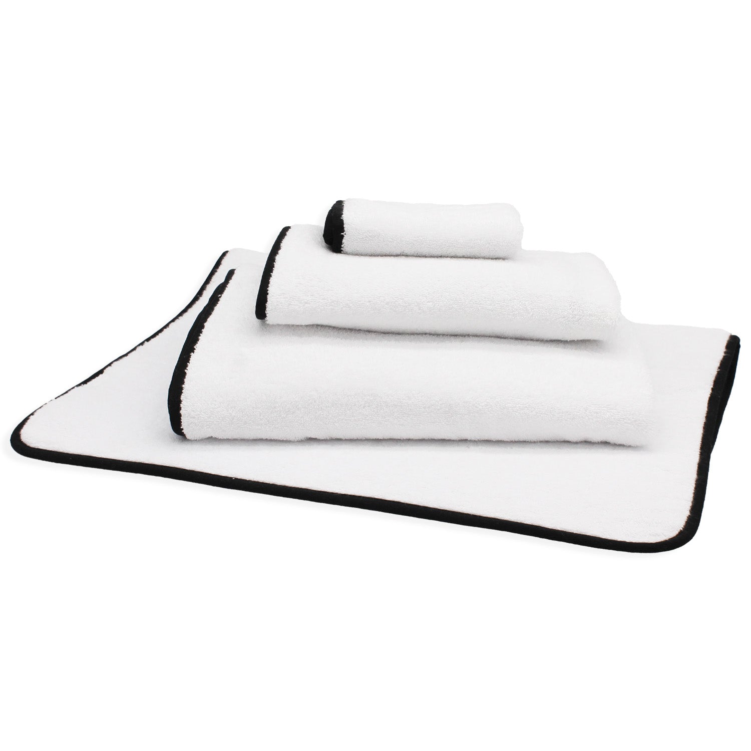 White towels discount with black trim