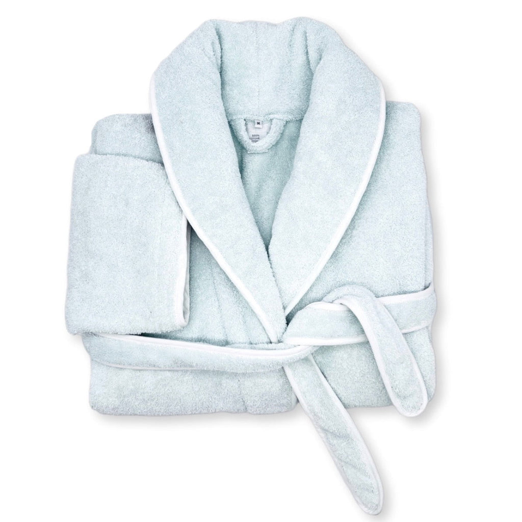 Amalfi Robe - Powder Blue & White Julia B. Casa