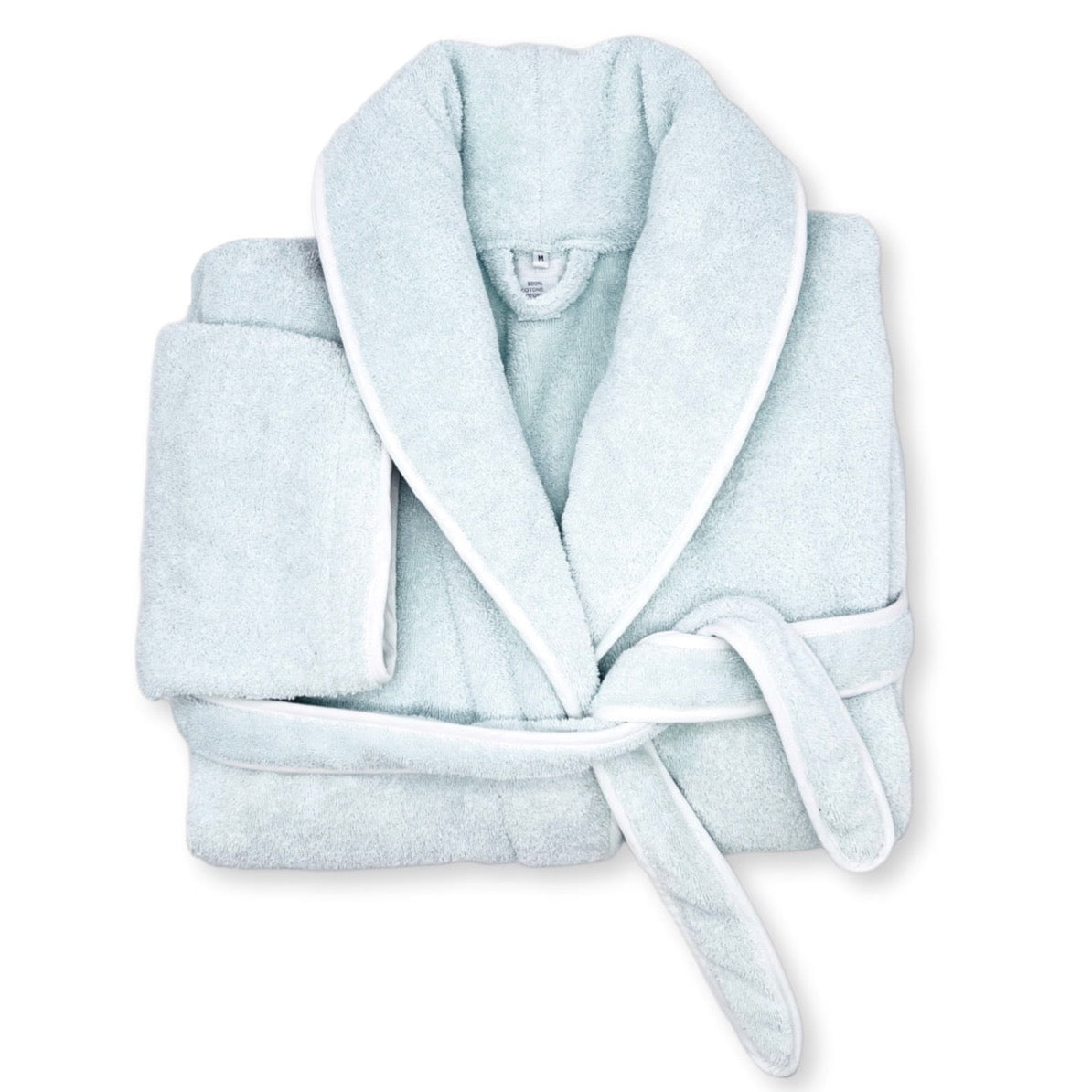 Amalfi Robe - Powder Blue & White-Julia B. Casa