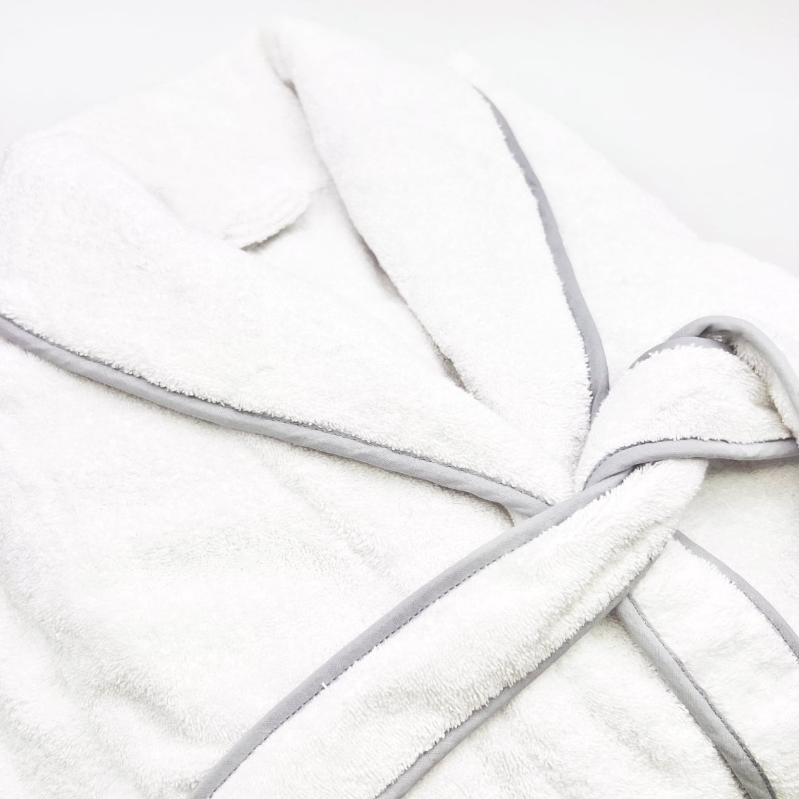 Amalfi Robe - White & Grey-Julia B. Casa