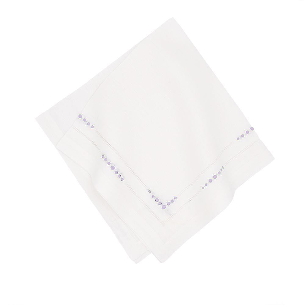 Anjou Dinner Napkins - White & Lilac