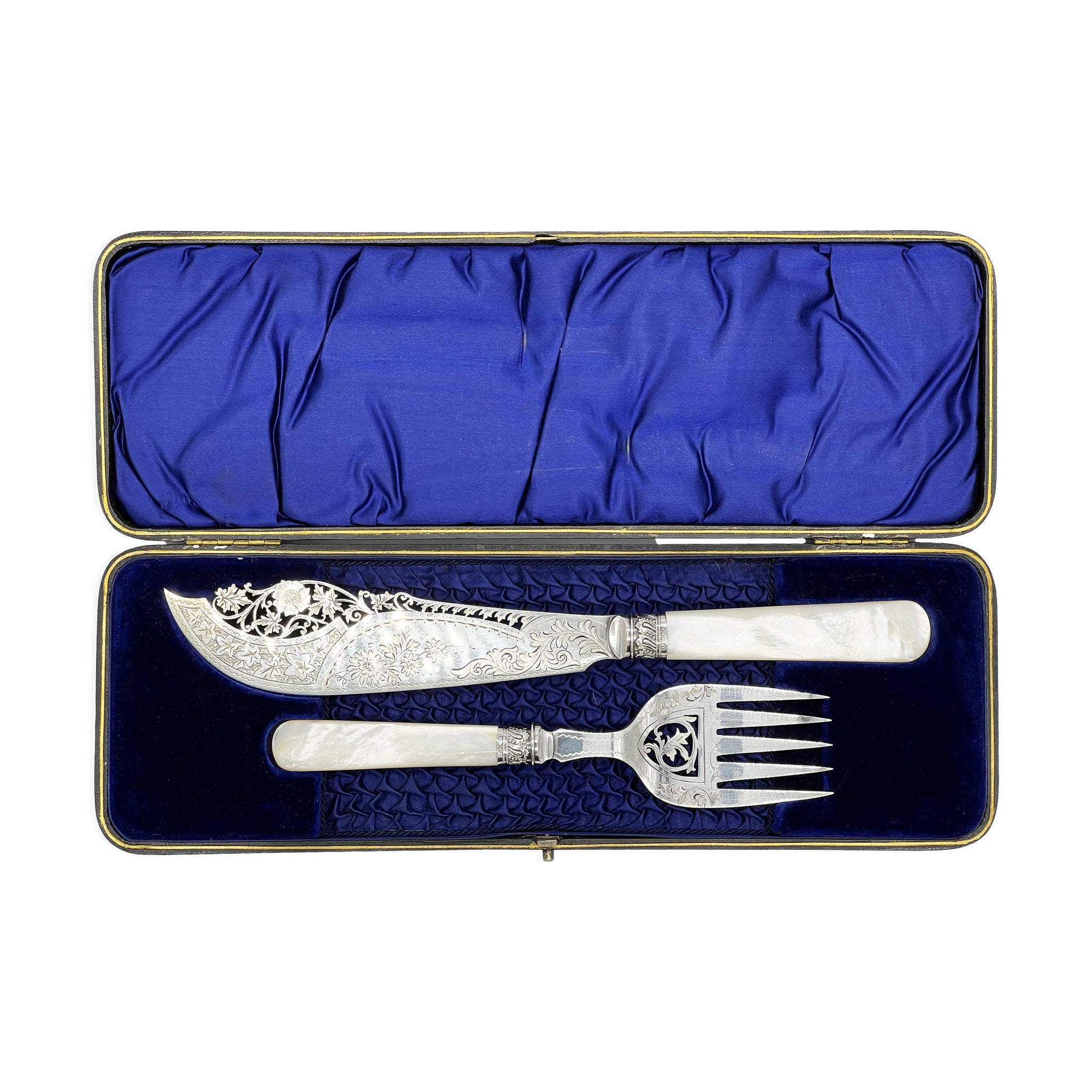 Antique Engraved Fork and Knife Set-Julia B. Casa