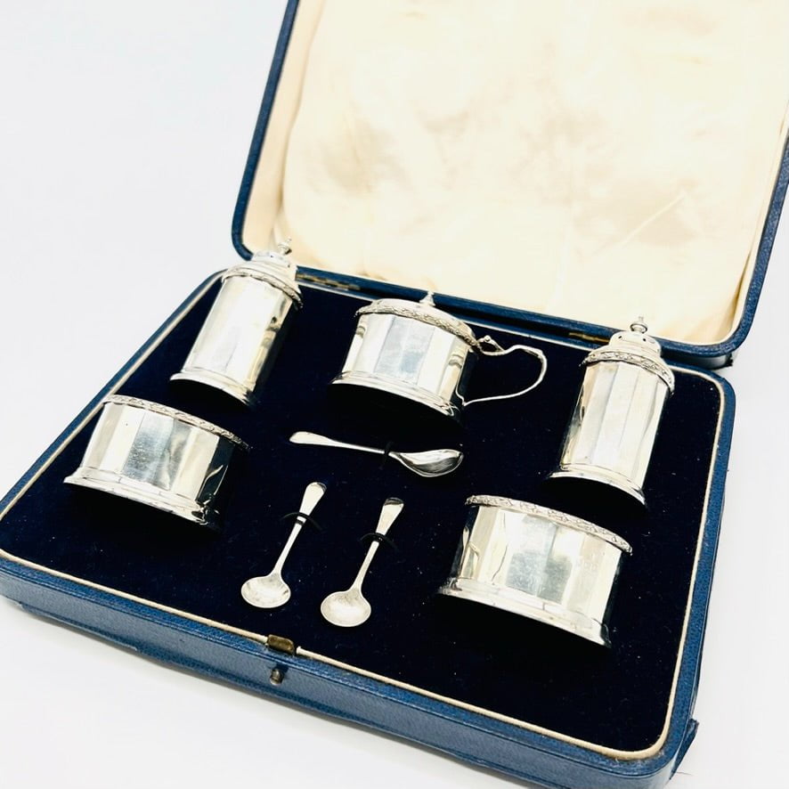 Birmingham Antique Silver Cruet Set