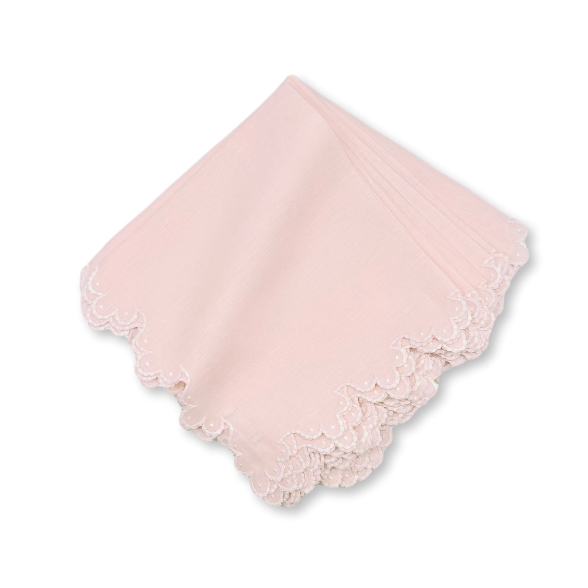 Calais Dinner Napkins - Light Pink-Julia B. Casa