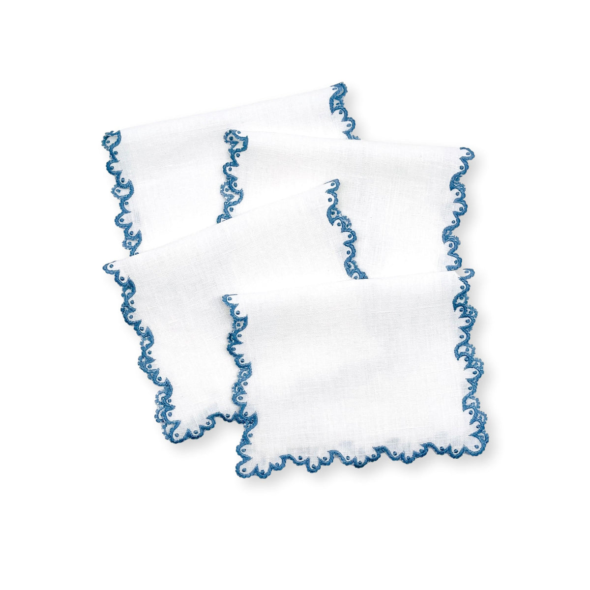 Calais Cocktail Napkins - Blue-Julia B. Casa